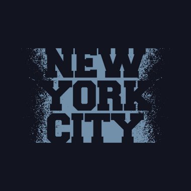 New York şehri çizim tipografisi. Gömlek tasarımı için mükemmel.