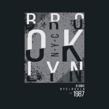 New York NYC Brooklyn grafik tişört ve giysi tasarımı