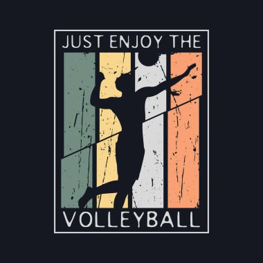 Tişört, poster, logo, çıkartma veya giyim ürünleri için voleybol tipografisi