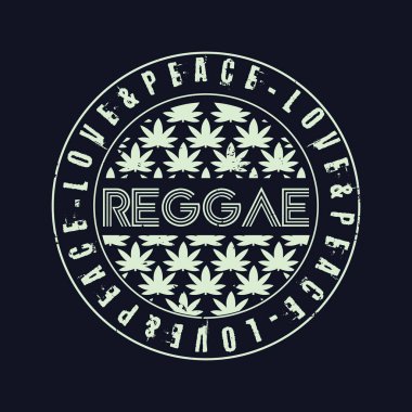 Reggae tarzı tişört ve kıyafet soyut tasarımı. Vektör baskısı, tipografi, poster