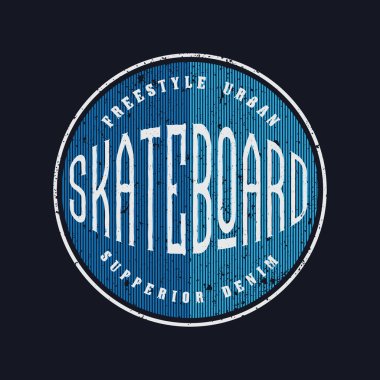 Tişört, poster, logo, çıkartma veya giyim ürünleri için kaykay çizimi