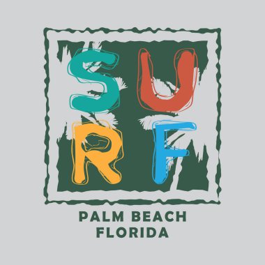 Tişört, poster, logo, çıkartma veya giyim ürünleri için Florida Illustration tipografisi