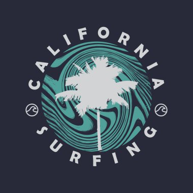 Tişört, poster, logo, çıkartma veya giyim ürünleri için California Illustration tipografisi