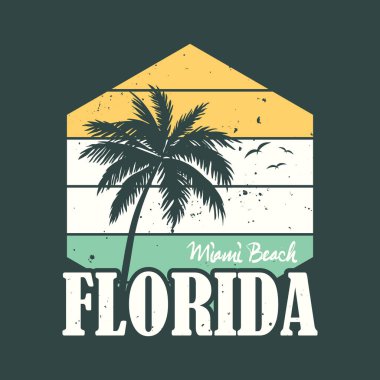 Florida plajı grafik tişört ve giysi tasarımı