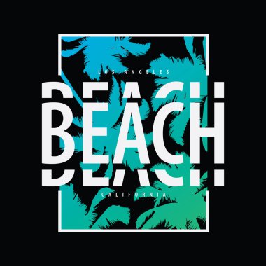 California Santa Monica plaj illüstrasyon grafik tişört ve giysi tasarımı