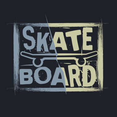 Hazır yazdırma için kaykay grafik tasarımı tipografi t-shirt vektörü