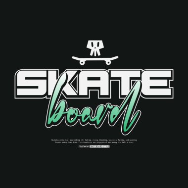 Hazır baskı için kaykay sloganı: Kentsel kot grafik tasarımı tipografi t-shirt vektörü