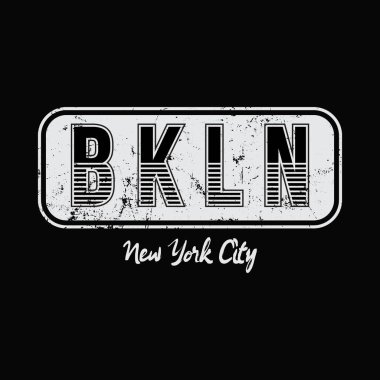 Brooklyn New York şehir tipografisi grafik tişört ve giyim tasarımı
