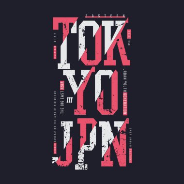Tokyo Japonya Tişört, poster, logo, çıkartma veya giyim ürünleri için tipografi
