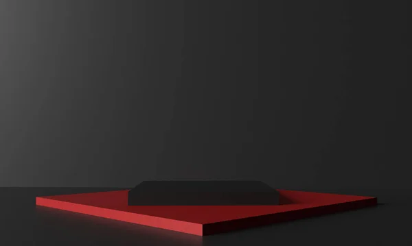 Podyum Sahnesi Modern Şablon Sunum Sembolü Süsleme Işi Boş Siyah — Stok fotoğraf