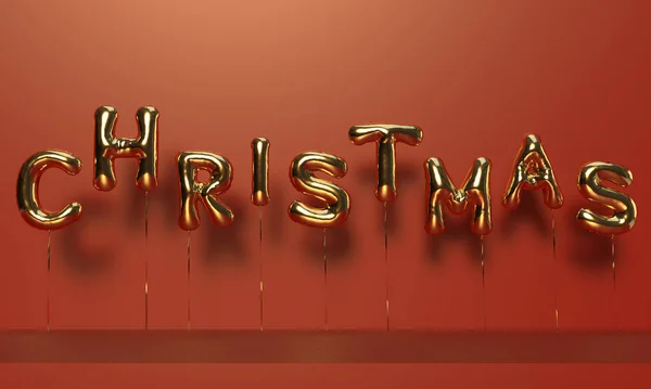 Globo Navidad Texto Dorado Fuente Caligrafía Símbolo Decoración Ornamento Feliz —  Fotos de Stock