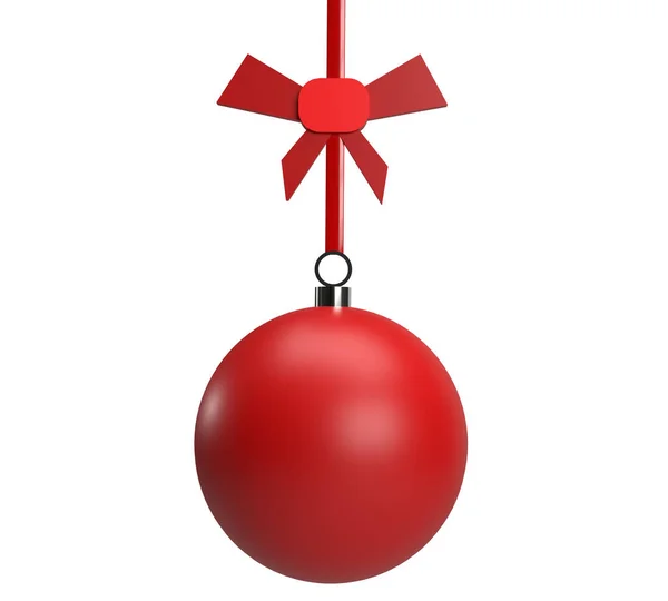 Czerwona Piłka Okrągła Kula Cylinder Łuk Boże Narodzenie Dekoracja Symbol — Zdjęcie stockowe