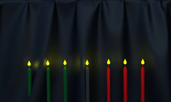 Svíčka Hůl Světlo Červená Zelená Barva Symbol Dekorace Ornament Kwanzaa — Stock fotografie