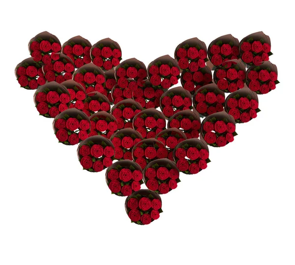 꽃피는 모양의 꽃무늬 사랑의 발렌타인데이 로맨틱하게 — 스톡 사진