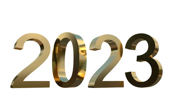 2023 Начало Начало Конца 2022 Номер Текста Шрифт Золотисто Желтый — стоковое фото