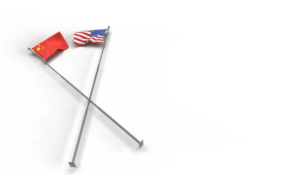 Kína Eloldozott Állam Amerika Zászló Ország Nemzeti Szimbólum Dekoráció Dísz — Stock Fotó