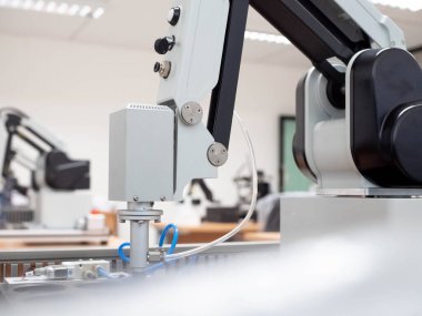 Machine electronic manufacturing steel gear metal tool tron plant product automation technology storage part design assembly arm robotic mechanical concept construction device