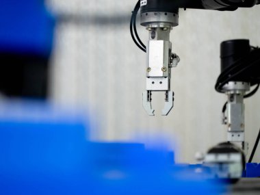 Machine robot factory industry maintenance capacity manufacturing overhead technical engineer technology automatic product arm hand computer intelligence automate robot line build part high modern    