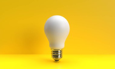 Lamba ampulü elektronik teknoloji parlak icat çözüm ışık sembolü enerji parlayan iş objesi stratejisi sarı renk beyin fırtınası floresan eğitim sanatı konsepti    