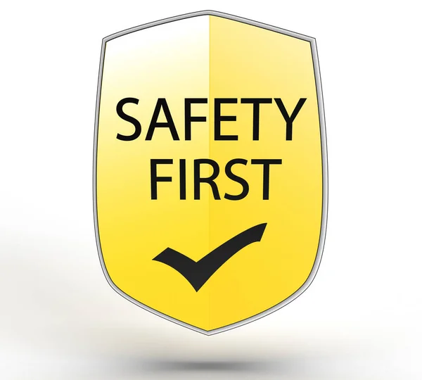 Знак Желтого Градиента Безопасности Цвета Первый Правый Символ Опасность Предосторожности — стоковое фото