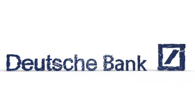 Deutsche Bankası sembolü logo bozuk ekonomi başarısızlık domino svb banka kredisi suisse iş kredisi enflasyon Alman ülkesi nakit para Deutsche banka yatırım kaybı 3d
