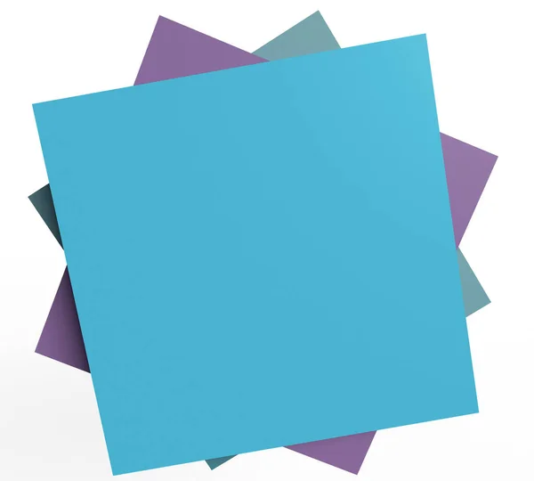 Papír Poznámka Modrá Barevné Stopy Grad Prázdný Maketa Symbol Podepsat — Stock fotografie