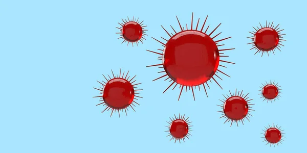 Красные Вирусные Группы Объекты Бактерий Биология Болезни Медицинская Медицина Корона — стоковое фото
