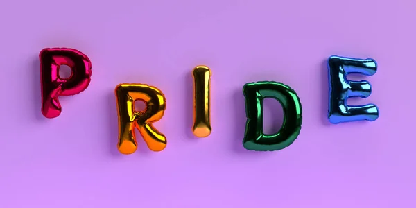 Pride Teckensnitt Text Kalligrafi Färgglada Regnbåge Symbol Underteckna Homosexuell Homosexuell — Stockfoto