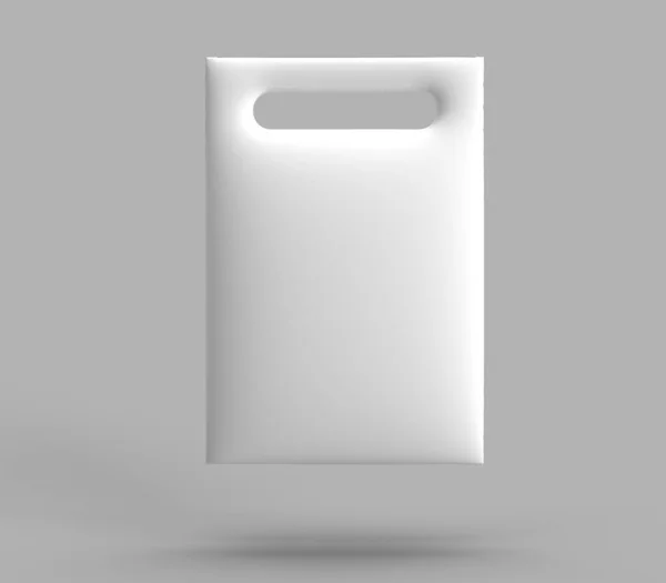 Τσάντα Πλαστικό Λευκό Χρώμα Απομονωμένη Συσκευασία Λιανικής Πώλησης Κενό Δοχείο — Φωτογραφία Αρχείου