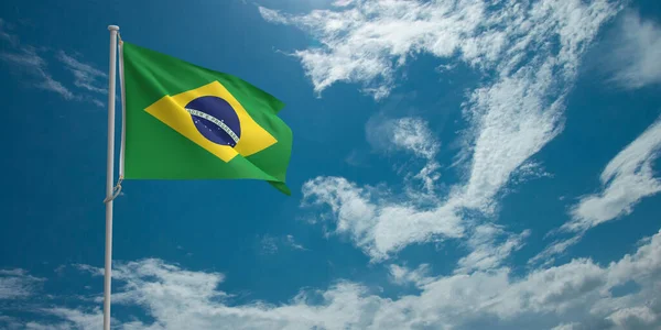Brazília Zászló Nemzet Ünneplés Brazil Ország Szimbólum Hazafias Függetlenség Jel — Stock Fotó