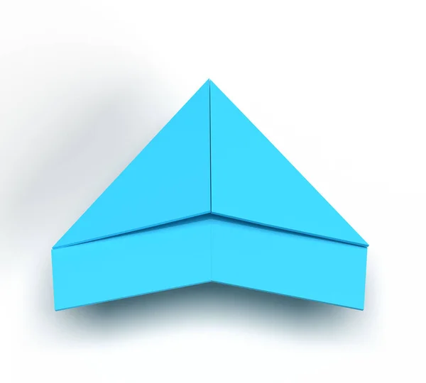 Paper plane origami blue color airport wing aircraft fly symbol strategy business concept solution innovation leader vision opportunity success freedom direction teamwork winner management.3d rende