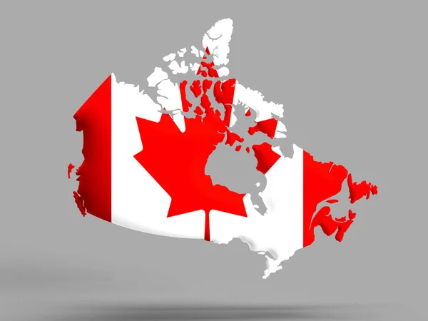 Kanada Mapa Flaga Biały Czerwony Różowy Pomarańczowy Klon Liść Roślina — Zdjęcie stockowe