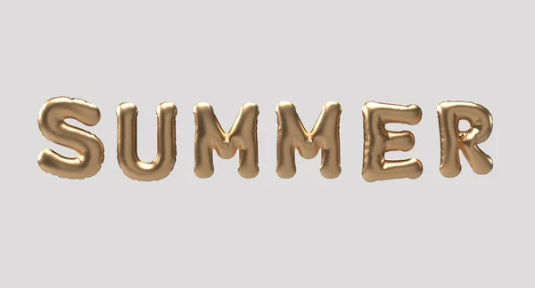 Літній Текст Шрифт Каліграфія Написання Золотисто Жовтого Кольору Символ Прикраси — стокове фото