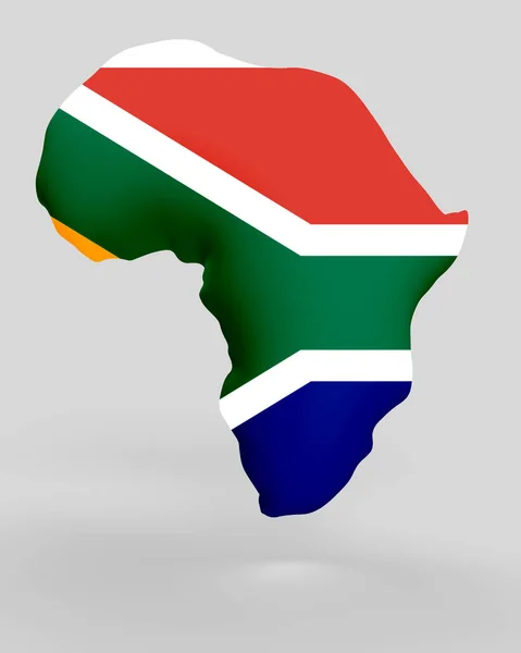 África Sul Mapa País Bandeira Nacional Objeto Internacional Liberdade Terra — Fotografia de Stock