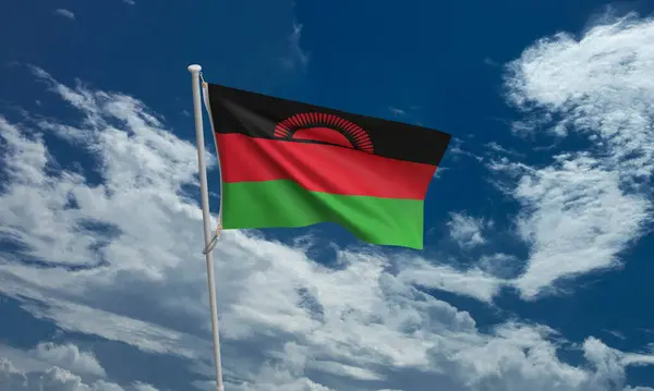 stock image Malawi flag country national international object design wave blue sky background independence day 6 sixth july month concept government republic art cloud white memorial day emblem business liberate