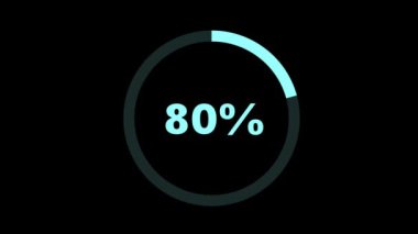  Daire şeklinde mavi yeşil renk elementi o% ila% 100 teknoloji fütürist veri konsepti hud bilim yeniliği dijital bilgisayar dijital iş kurgusal internet bilgisi