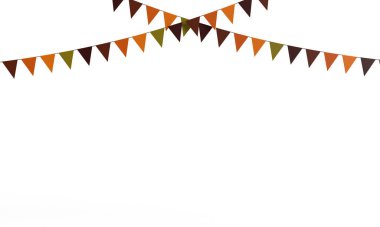 Üçgen bayrak sokak nesnesi ikon süslemesi mutlu Şükran Günü Eylül ayı. Güz bahar tatili etkinliği, sonbahar partisi, balkabağı sebze yemeği, rustik rosto yeme.