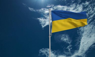 Ukrayna bayrağı dalgalanan mavi sarı vatanseverlik özgürlük Ukrayna ulusal bağımsızlık hükümet siyasi Ağustos 24 tarihli gün kültürü Avrupa demokrasisi kiev kriz destek sanatı