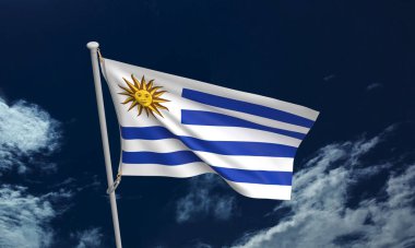 Ülke Uruguay bayrağı ulusal seyahat synbol hükümet politik montevideo özgürlük Güney Amerika dünya küresel spor dünyası mavi gökyüzü bulutu beyaz spor karşılaşması Latin Amerika uruguay yarışması