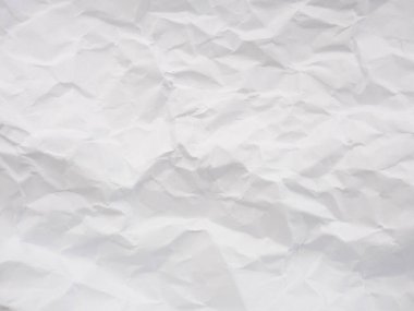  Kağıt dokusu buruşuk beyaz izolasyon. Kırışıklık boş sayfa. Eski kaba yaprak deseni. Grunge belge klasörü.