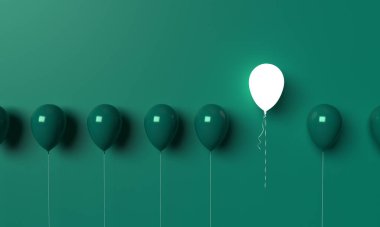 yeşil renk gradyan balonu farklı parlak beyaz renk kopyalama alanı yaşam tarzı insan kaynaklı sürpriz canlılık aktivite yöneticisi çalışan takım liderini yeniden işe alıyor 3D