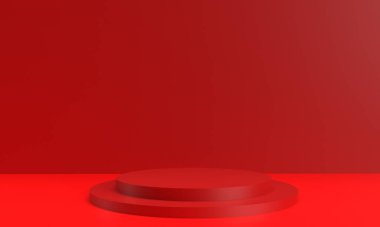 Kırmızı pembe turuncu renkli podyum sahne ayaklığı basamağı sahne arkası duvar kağıdı boş boş 2024 Çin mutlu yeni yıl sevgililer günü 14 Şubat romantik düğün ürünü