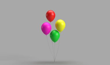 Kırmızı, sarı, yeşil, balon renginde bir nesne. Beyaz arka plan süslemesi. Mutlu Purim Günü karnavalı.