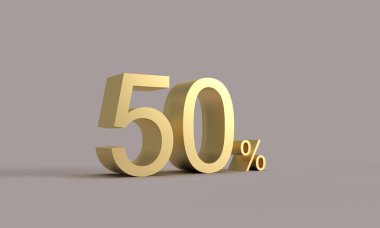 Altın sarısı turuncu renk% 50 nesne numarası promosyon aymbol yıldönümü kutlamaları iş dünyası olgun etiket satışı indirimli pazarlama reklamları perakende satış mağazası sunar