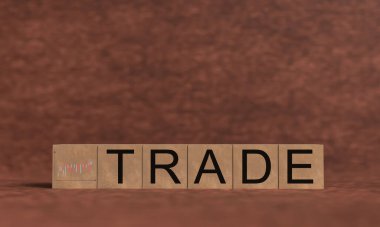 Ticaret grafiği küp blok tahta blok ithalat ihracat ticari yatırım ticaret büyüme para küresel teknoloji stok lojistik takas stratejisi ithalat ihracat