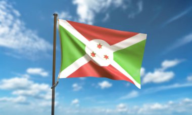 Burundi Bağımsızlık Günü 1 Temmuz İlk randevu günü Mavi Gökyüzü bulutlu beyaz arka plan duvar kağıdı Afrika ulusal seyahat vatanseverlik ülke özgürlük haritası Burundi Bağımsızlık Günü 1 Temmuz tarihli ilk randevu