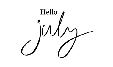 Merhaba Temmuz yazı tipi yazı tipi el yazısı harf simgesi simgesi simgesi simgesi siyah merhaba Temmuz hoşgeldin yaz selamlaması merhaba Temmuz sembolü tatili mutlu bağımsızlık bayramı 