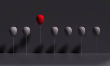 Balon beyaz renk farklı nesne uzay markalaştırma iş yeniliği pazarlama strateji ilham fikir başarı balon geliştirme kırmızı beyaz renk görüş Helyum planı