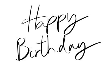 Mutlu yıllar sana. Yazı tipi el yazısı. Yazılı harf, siyah renk. Mutlu yıllar sana.