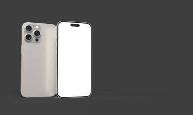 Mobil akıllı telefon beyaz renk modeli boş dokunmatik ekran aygıtı tablet arka kenar görüntüsü nesne telefon model cep telefonu teknolojisi çevrimiçi akıllı telefon işi